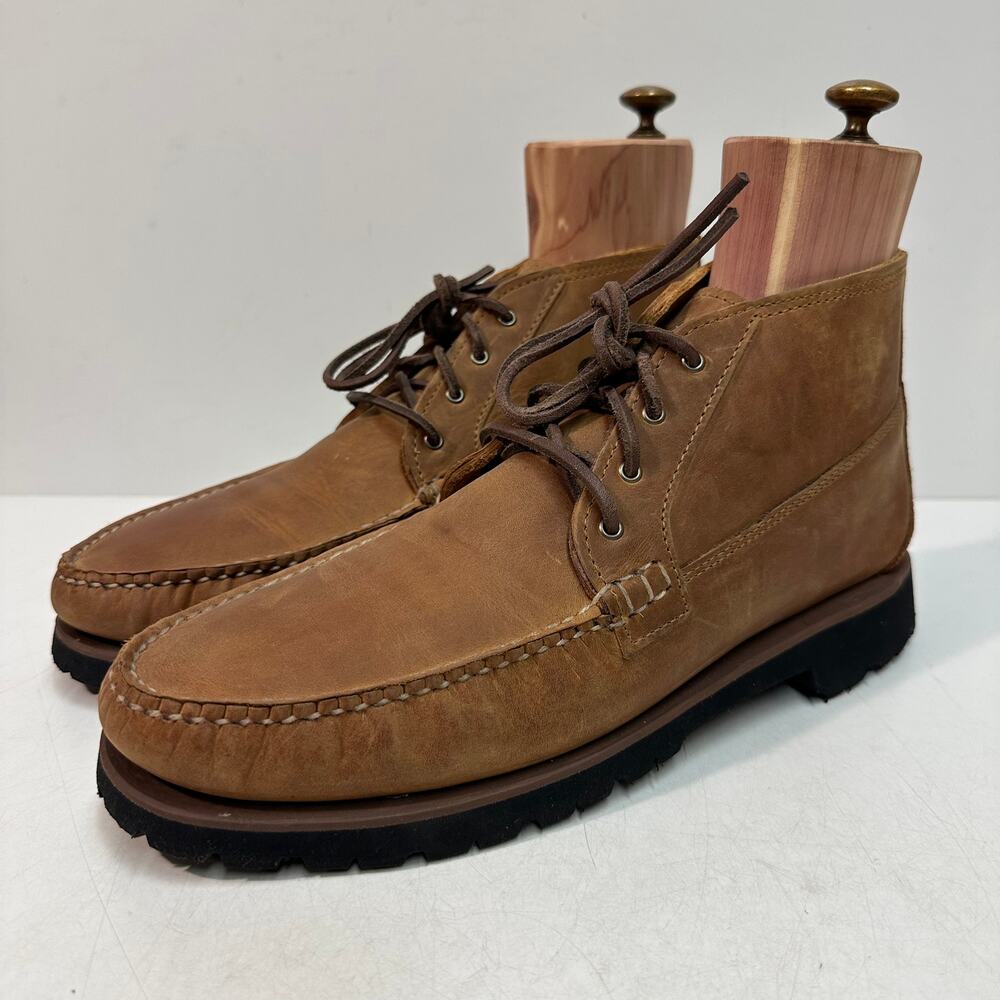 WORN TWICE Quoddy Telos Chukka Capetown Trail Brown Handsewn Made in USA 11.5